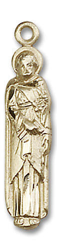 Large St Joseph Pendant - 14kt Gold 1 x 1/8 5937