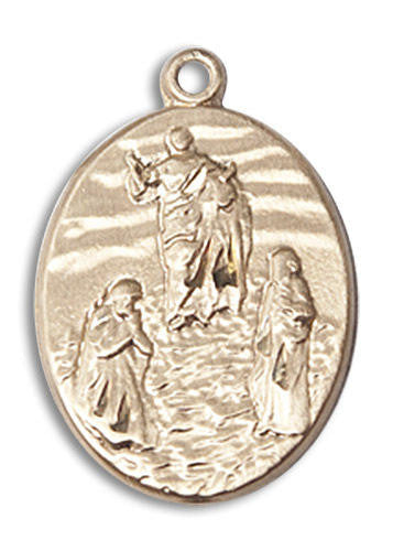 Large Transfiguration Medal - 14kt Gold 1 x 3/4 Oval Pendant 0888