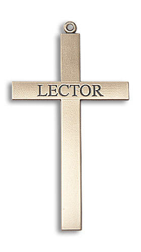 Lector Cross Pendant - 14kt Gold 2 5/8 x 1 3/8 5956