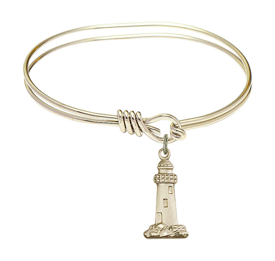 Lighthouse Eye Hook Bangle Bracelet - Gold-Filled Charm 5922GF