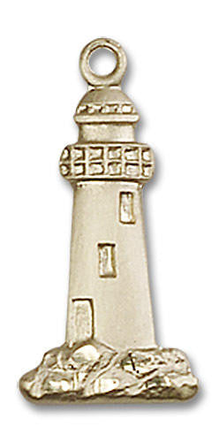 Lighthouse Pendant - 14kt Gold 3/4 x 3/8 5922