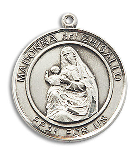 Madonna Del Ghisallo Medal - Sterling Silver Round Pendant 2 Sizes