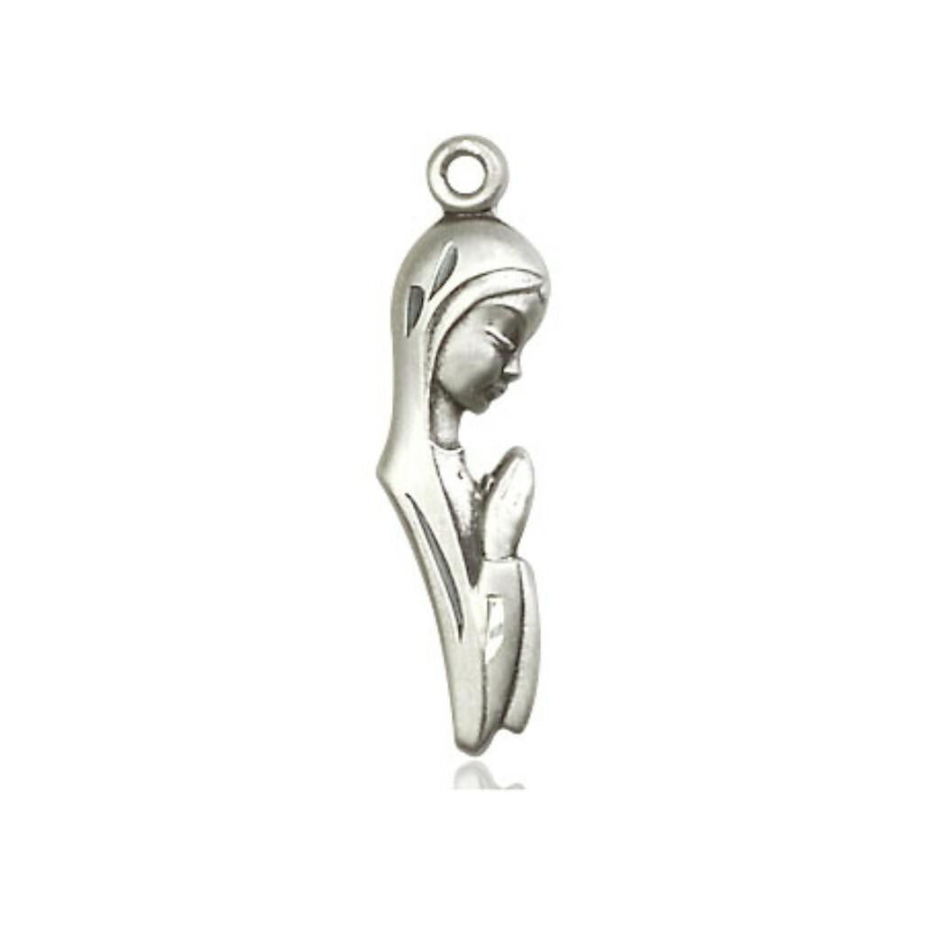 Mary Silhouette Pendant - Sterling Silver 1 x 1/4 5907SS