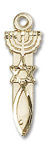 Menorah / Star / Fish Pendant - 14kt Gold 3/4 x 1/4 0061