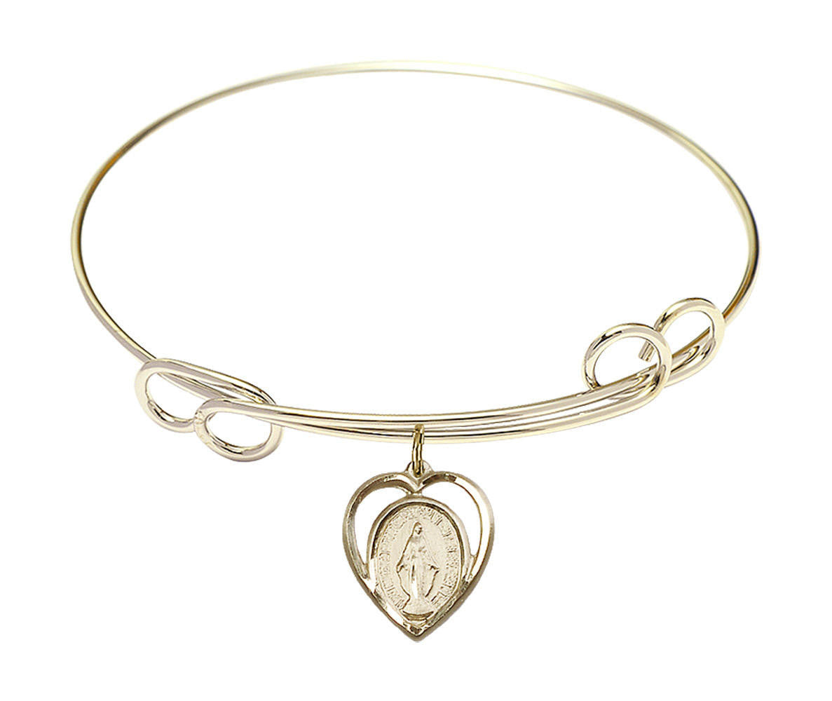 Miraculous Double Loop Bangle Bracelet - Gold-Filled Charm 4125GF