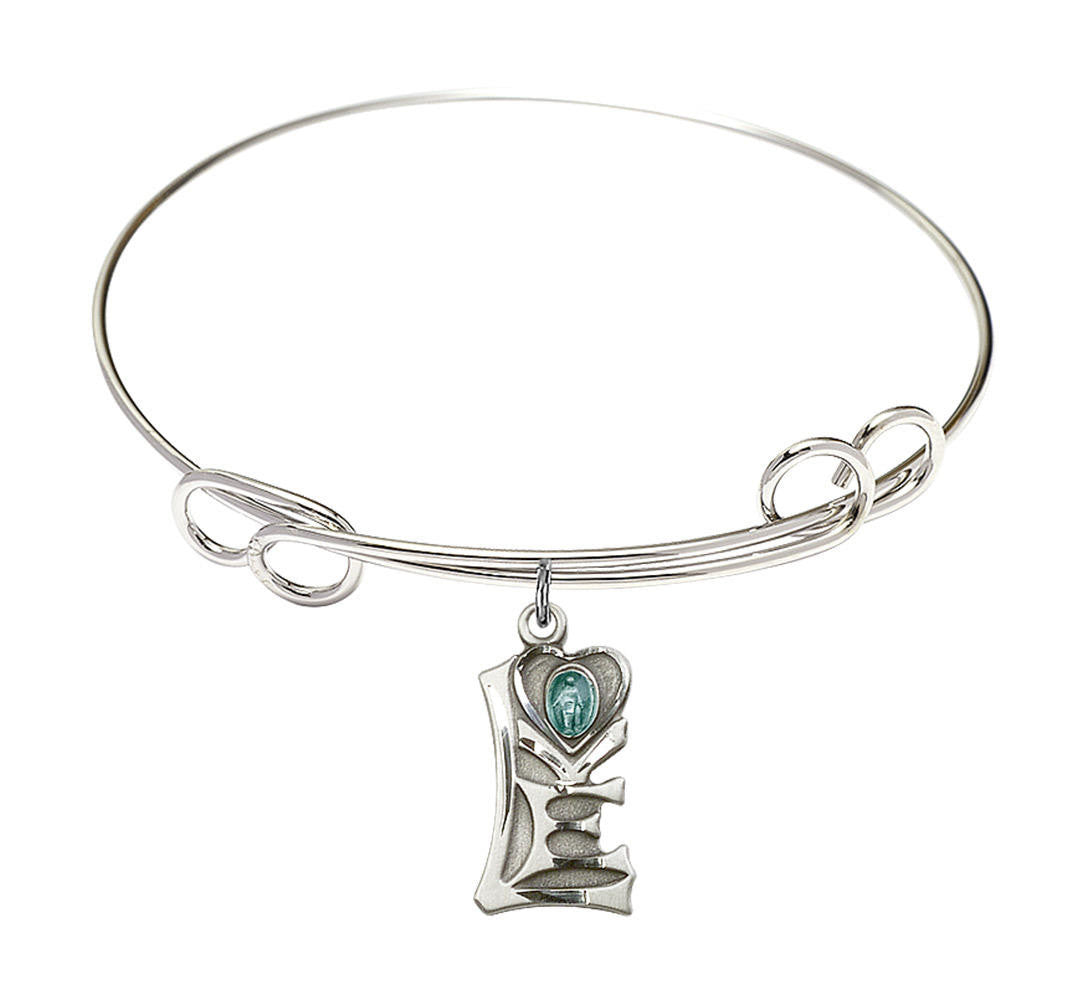 Miraculous Double Loop Bangle Bracelet - Sterling Silver Charm 5901SS