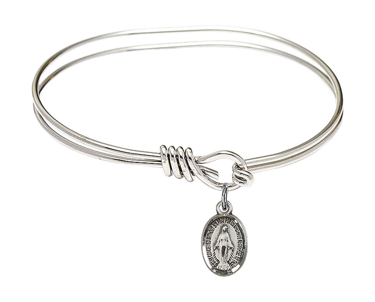 Miraculous Eye Hook Bangle Bracelet - Sterling Silver Charm 0702MSS