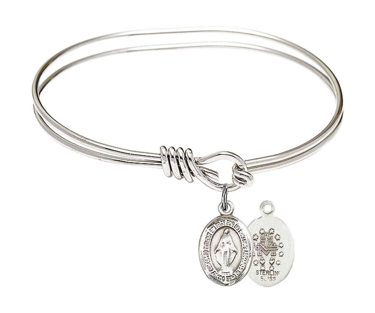 Miraculous Eye Hook Bangle Bracelet - Sterling Silver Charm 9078SS