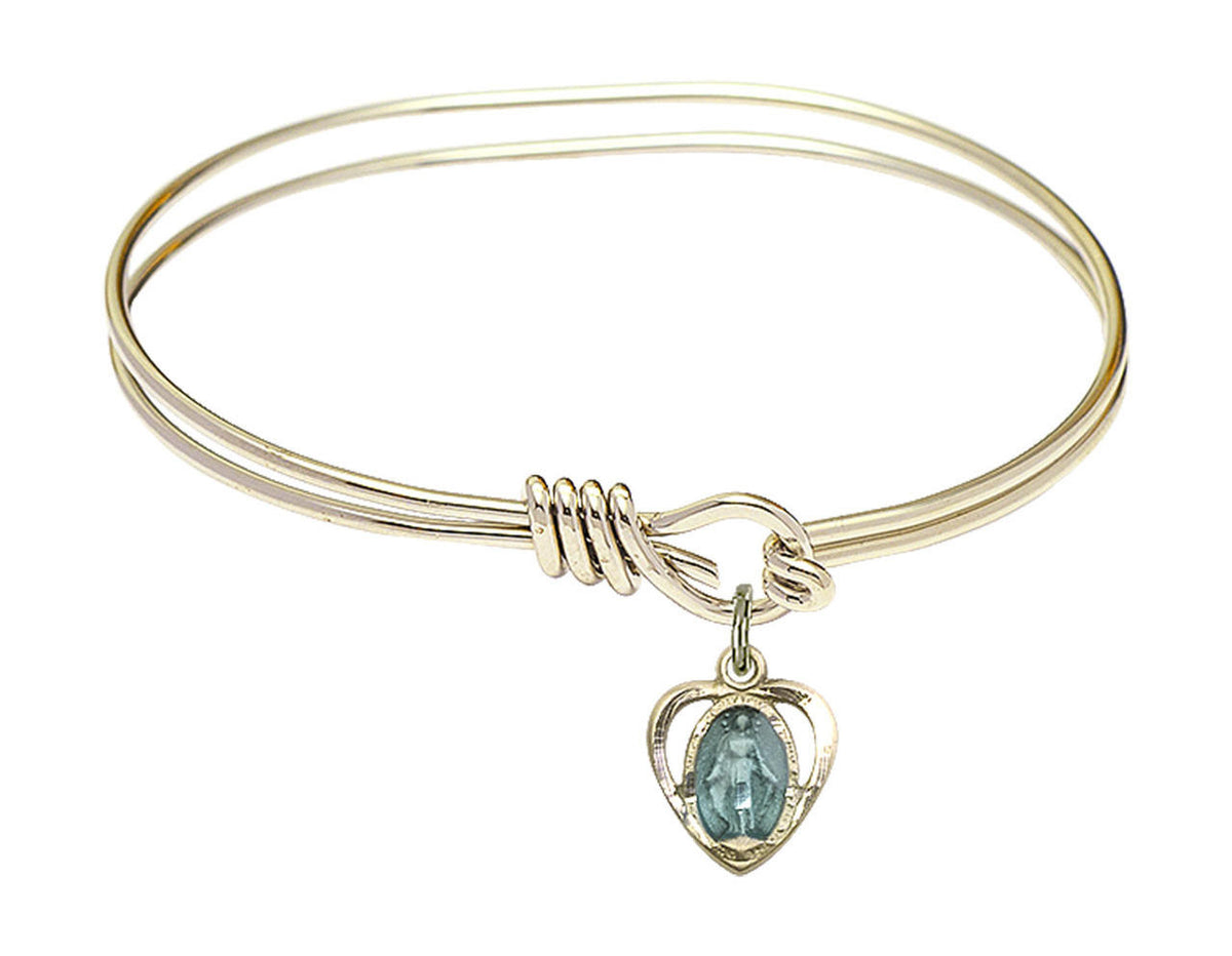 Miraculous Heart Eye Hook Bangle Bracelet - Gold-Filled Charm 5401EGF