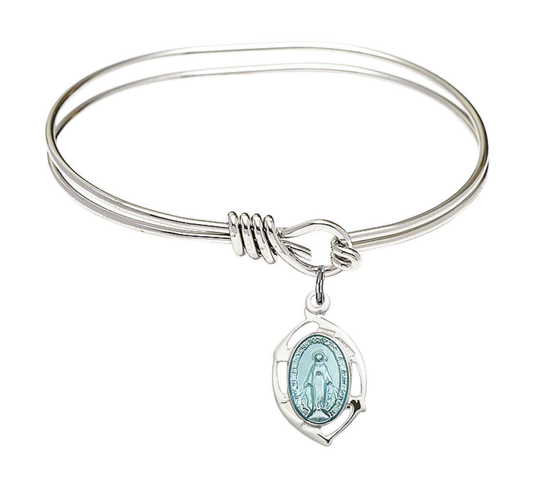 Miraculous Leaf Eye Hook Bangle Bracelet - Sterling Silver Charm 4258MSS
