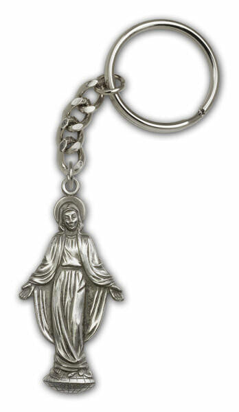 Miraculous Medal Keychain - Silver Finish 5847SRCS