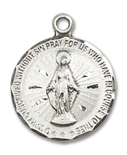 Miraculous Medal - Sterling Silver 5/8 x 1/2 Round Pendant 5653SS