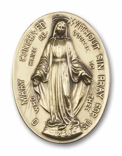 Miraculous Medal Visor Clip - Gold Finish