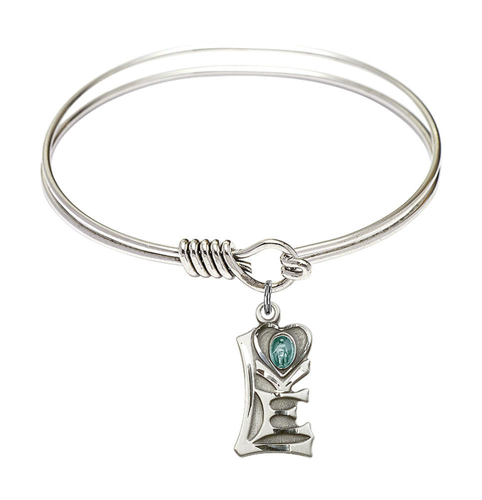 Miraculous Round Eye Hook Bangle Bracelet - Sterling Silver Charm - 6.25 Inch 5901SS