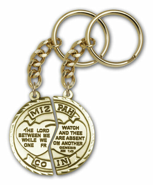 Mizpah Keychains - Gold Finish -