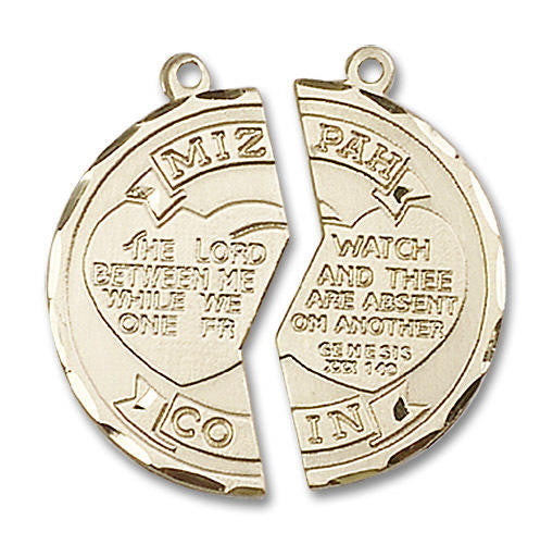 Mizpah Medal - 14kt Gold Pendant On 18 and 24 Chains 2012