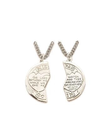 Mizpah Medals Necklaces - Sterling Silver Pendants on 18 and 24 Stainless Chains SM1377SH