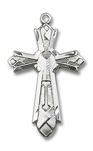 Mosaic Cross Pendant - Sterling Silver 1 3/8 x 7/8 6031SS