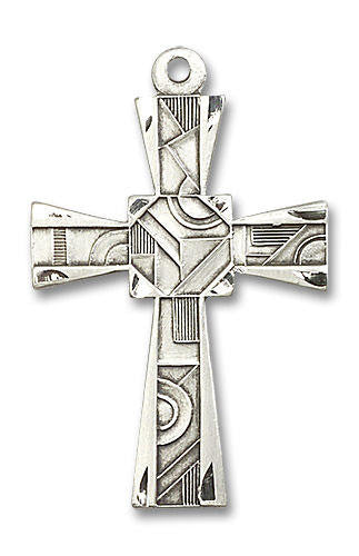 Mosaic Cross Pendant - Sterling Silver 1 5/8 x 1 6032SS