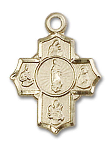 Motherhood 5-Way Medal Charm - 14kt Gold Pendant 0808