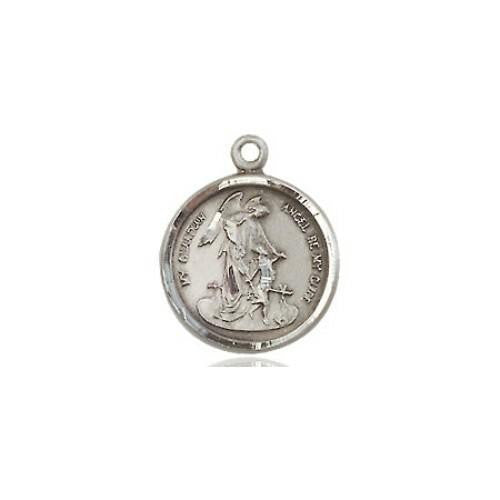 My Guardian Angel Medal - Sterling Silver 1/2 x 1/2 Round Pendant 0601ESS