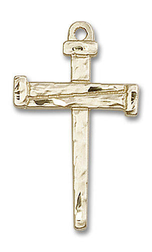 Nail Large Cross Pendant - 14kt Gold 1 x 5/8 0013
