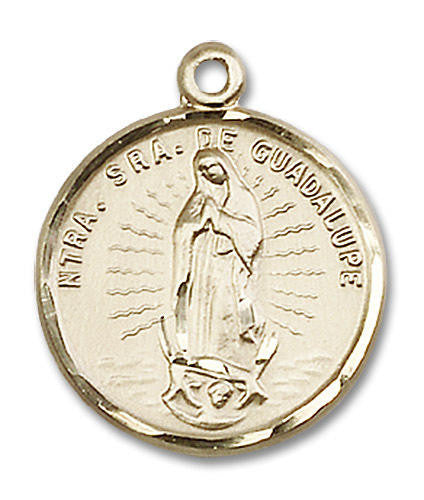 Nuestra Senora de Guadalupe Medal - Gold-Filled 7/8 x 3/4 Round Pendant 2075SS