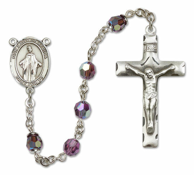 Our Lady of Africa Sterling Silver Rosary - 16 Color Options 8269/0644