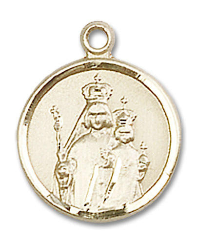 Our Lady of Consolation Medal - 14kt Gold 5/8 x 1/2 Round Pendant 0603