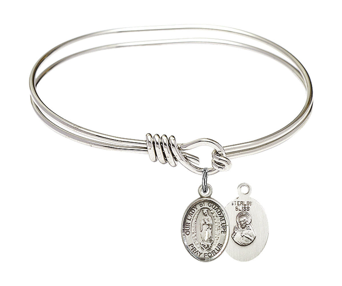 Our Lady of Guadalupe Eye Hook Bangle Bracelet - Sterling Silver Charm 9206SS