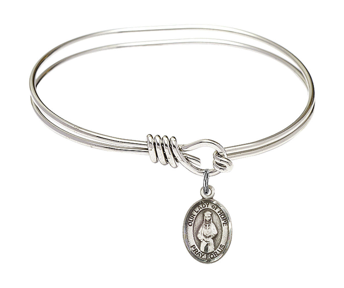 Our Lady of Hope Eye Hook Bangle Bracelet - Sterling Silver Charm 9230SS