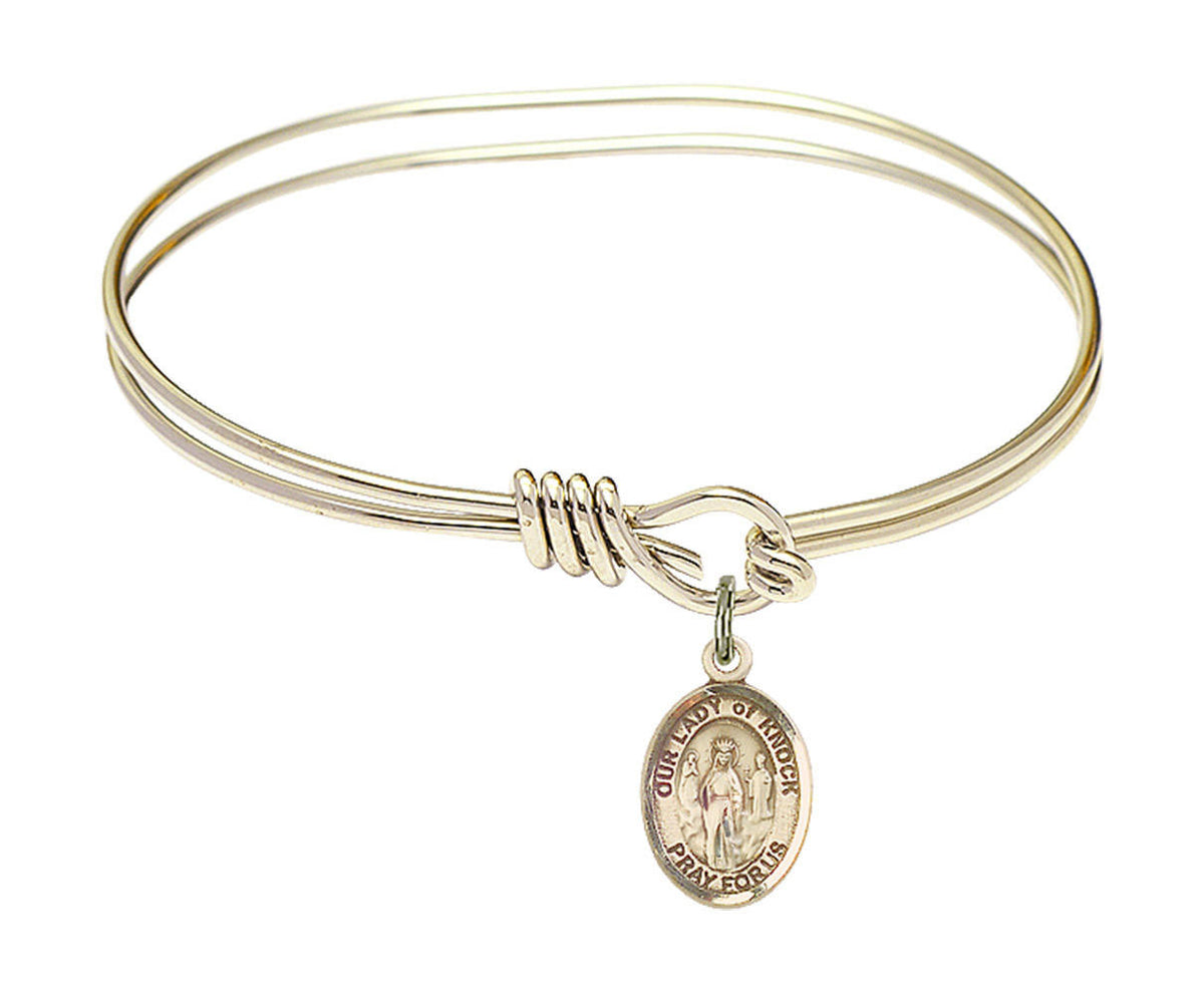 Our Lady of Knock Eye Hook Bangle Bracelet - Gold-Filled Charm 9246GF
