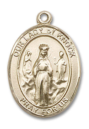 Our Lady of Knock Medal - 14kt Gold Oval Pendant 3 Sizes