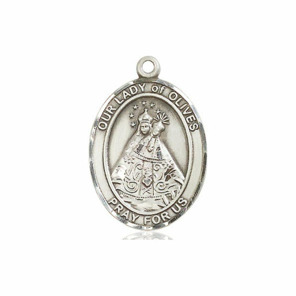 Our Lady of Olives Medal - Sterling Silver Oval Pendant 3 Sizes