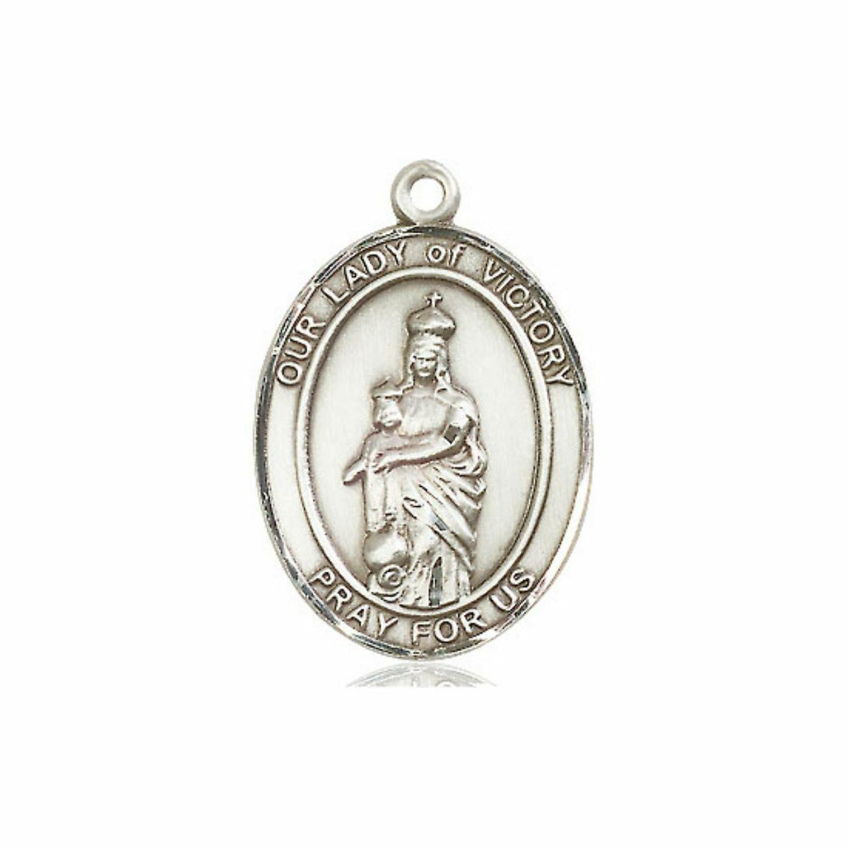 Our Lady of Victory Medal - Sterling Silver Oval Pendant 3 Sizes
