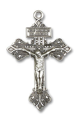 Oversized Pardon Crucifix Pendant - Sterling Silver 2 1/8 x 1 3/8 0632SS