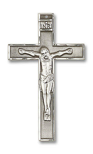 Pectoral Crucifix Pendant - Sterling Silver 3 x 1 3/4 5639SS