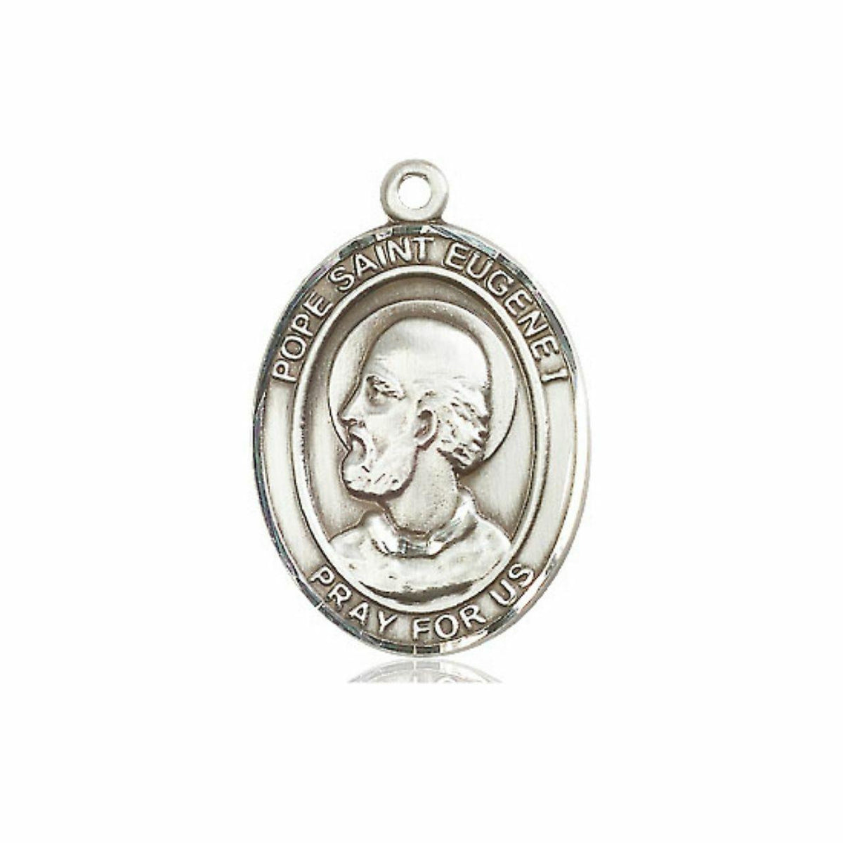 Pope St Eugene I Medal - Sterling Silver Oval Pendant 3 Sizes