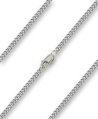 Rhodium-Plated Heavy Curb Chain – 2.90mm