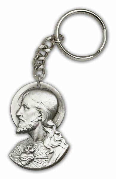 Sacred Heart of Jesus Keychain - Silver Finish