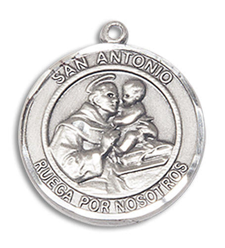 San Antonio Medal - Sterling Silver Round Pendant 2 Sizes