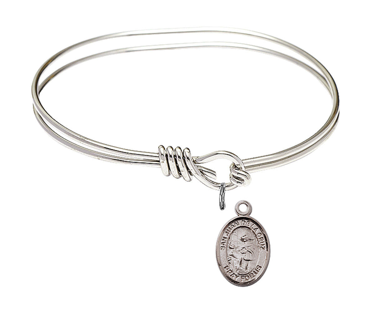 San Juan De La Cruz Eye Hook Bangle Bracelet - Sterling Silver Charm 9232SS