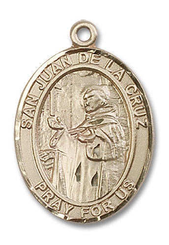 San Juan De La Cruz Medal - 14kt Gold Oval Pendant 3 Sizes