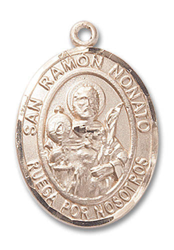 San Raymon Nonato Medal - 14kt Gold Oval Pendant 2 Sizes
