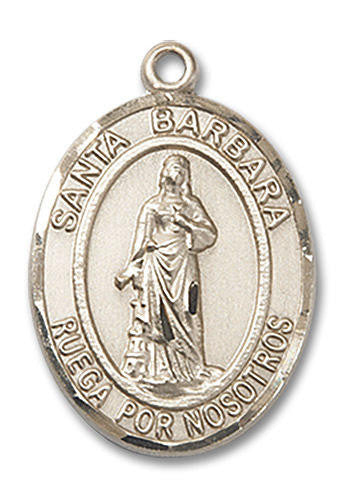 Santa Barbara Medal - 14kt Gold Oval Pendant 2 Sizes