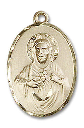 Scapular Medal - 14kt Gold 3/4 x 1/2 Oval Pendant 0090S