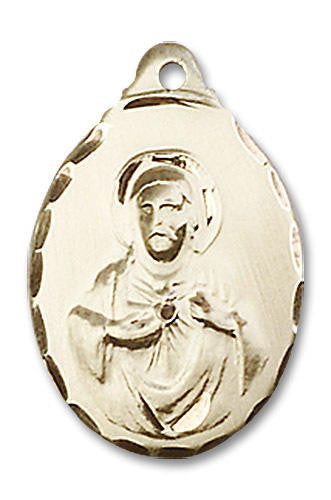 Scapular Medal - 14kt Gold 7/8 x 1/2 Oval Pendant 0599S