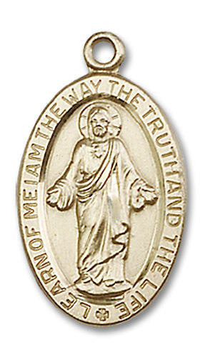 Scapular Medal - 14kt Gold Oval Pendant 2 Sizes