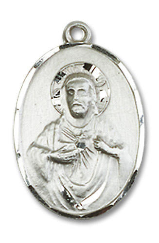 Scapular Medal - Sterling Silver 3/4 x 1/2 Oval Pendant 0090SSS