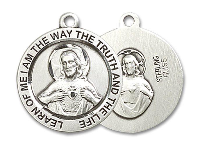 Scapular Medal - Sterling Silver 3/4 x 3/4 Round Pendant 4058SS